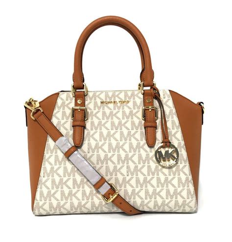 michael kors ciara large top zip satchel bag|Bags .